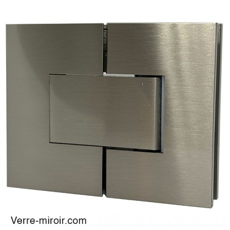 Charnière Verre-Verre 180° inox brossé porte de douche 