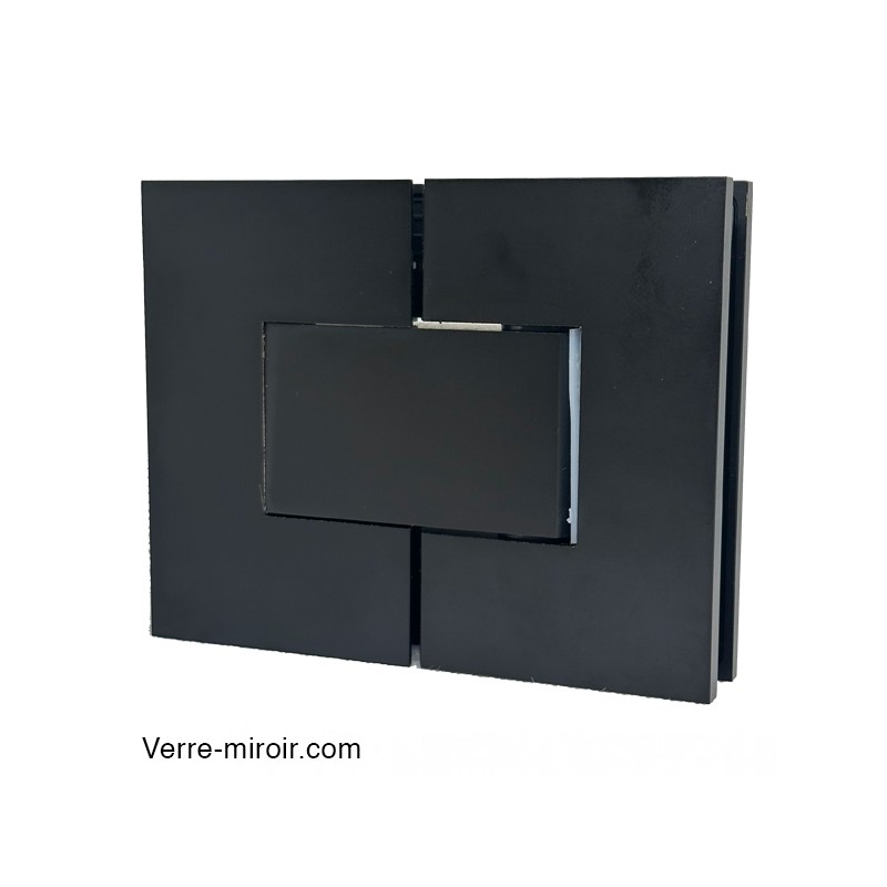 Charnière Verre-Verre 180° noir mat porte de douche 