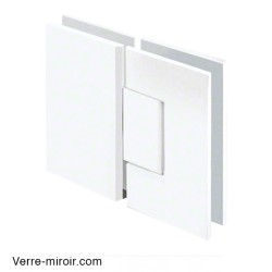 Charnière Verre-Verre 180° blanche porte de douche 