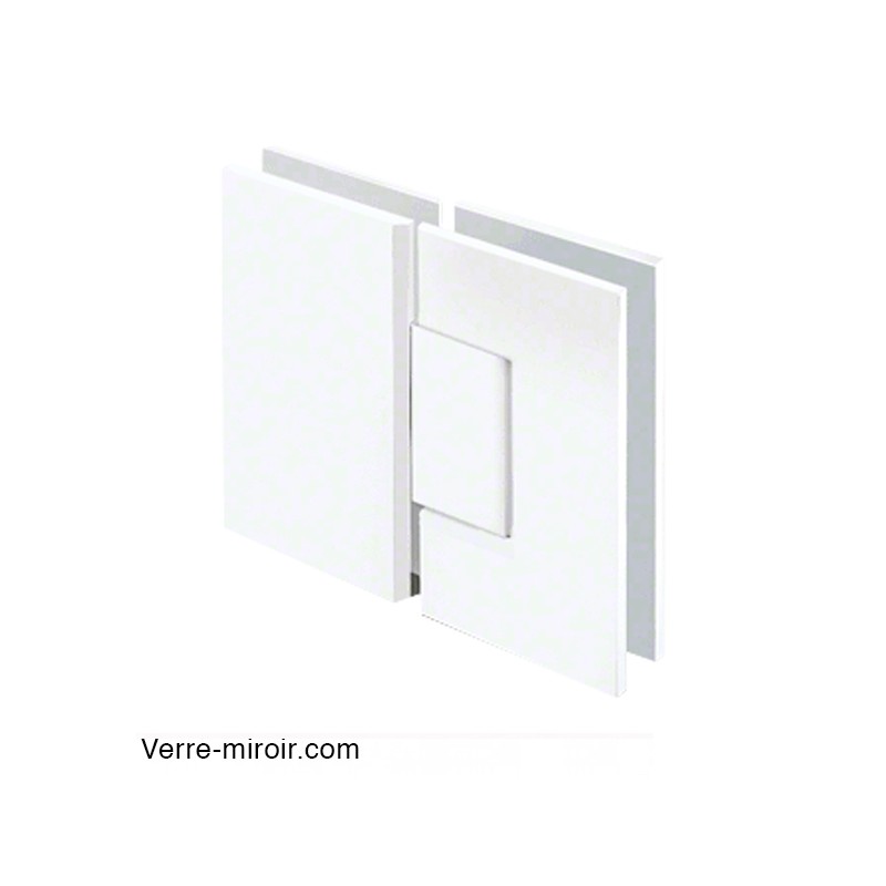 Charnière Verre-Verre 180° blanche porte de douche 