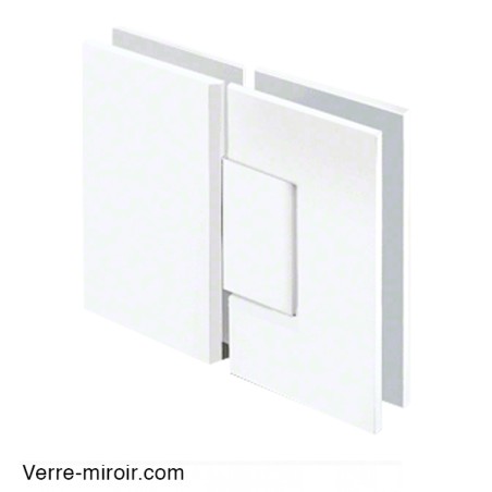 Charnière Verre-Verre 180° blanche porte de douche 