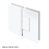 Charnière Verre-Verre 180° blanche porte de douche 