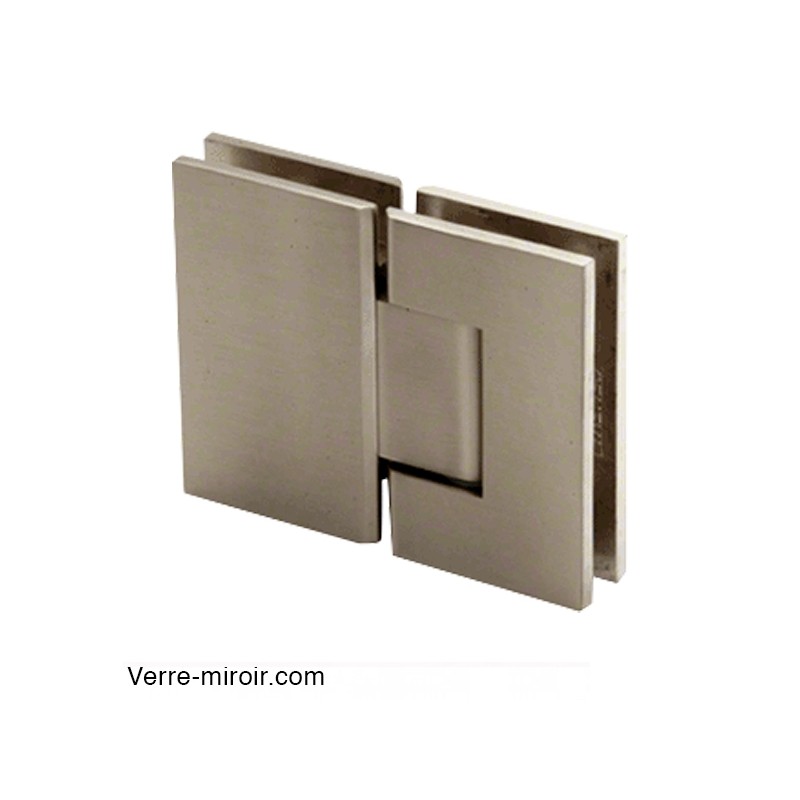 Charnière Verre-Verre 180° nickel brossé porte de douche 