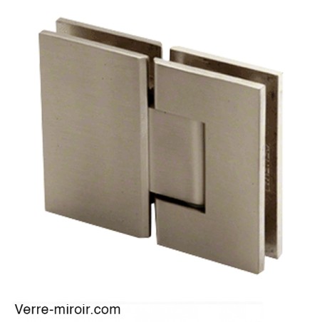 Charnière Verre-Verre 180° nickel brossé porte de douche 