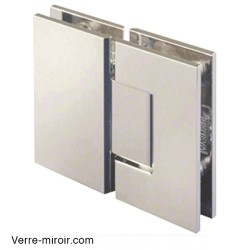 Charnière Verre-Verre 180° nickel poli porte de douche 