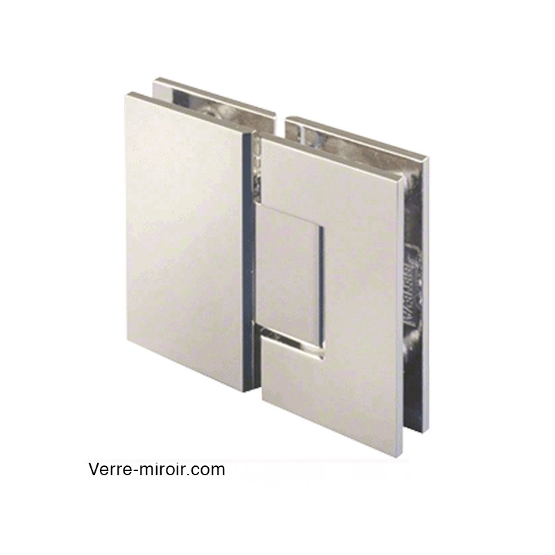 Charnière Verre-Verre 180° nickel poli porte de douche 