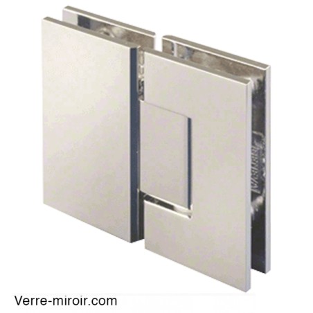 Charnière Verre-Verre 180° nickel poli porte de douche 