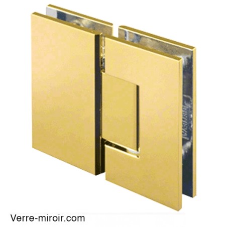 Charnière Verre-Verre 180° laiton poli porte de douche 