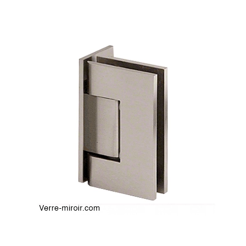Charnière nickel brossé pour porte de douche Verre-Mur 90°