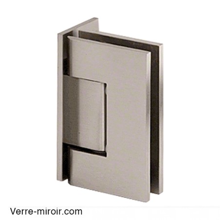 Charnière nickel brossé pour porte de douche Verre-Mur 90°