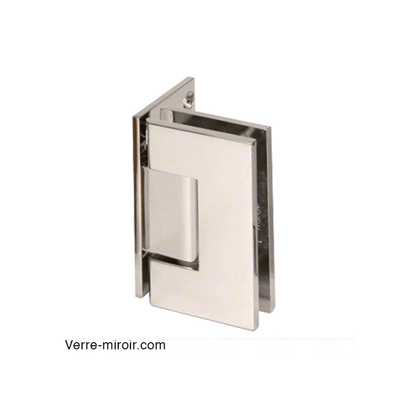 Charnière nickel poli pour porte de douche Verre-Mur 90°
