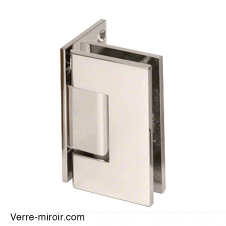 Charnière nickel poli pour porte de douche Verre-Mur 90°