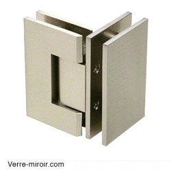 Charnière nickel brossé verre verre 90°