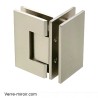 Charnière nickel brossé verre verre 90°