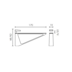 Support étagère en verre design 1432 2