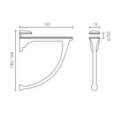 Support étagère en verre design 1221 2