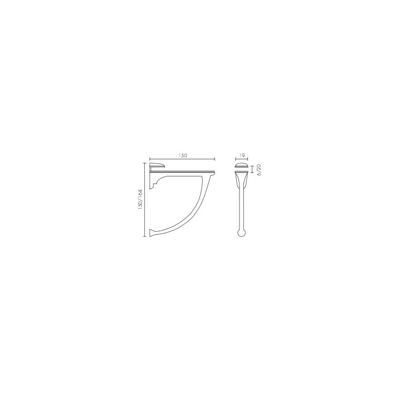 Support étagère en verre design 1221