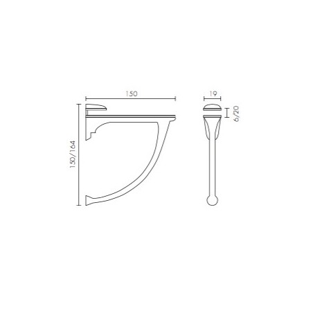 Support étagère en verre design 1221