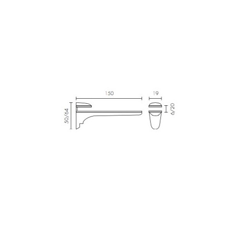 Support étagère en verre design 1222