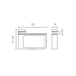 Support étagère en verre design 9100 2