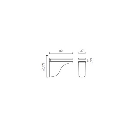 Support étagère en verre design 1550