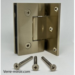 Charnière bronze brossé pour porte de douche Verre-Mur 90° 2