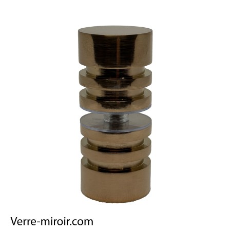 Poignée cuivre brossé pour porte en verre