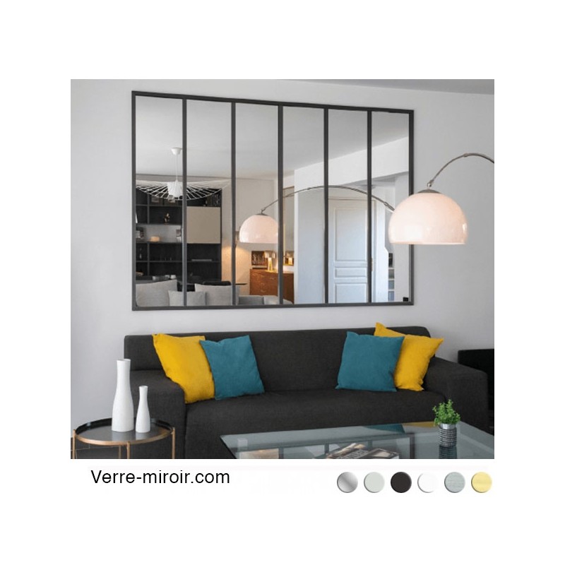 Miroir avec cadre noir profil MT803 et montant MT25
