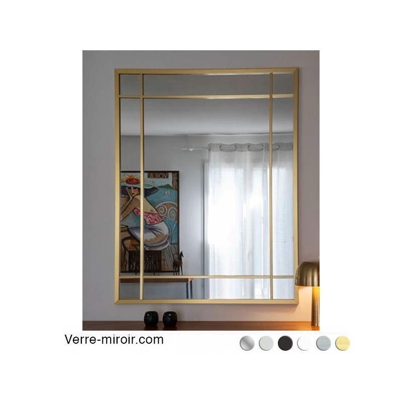 Cadre miroir design laiton brossé