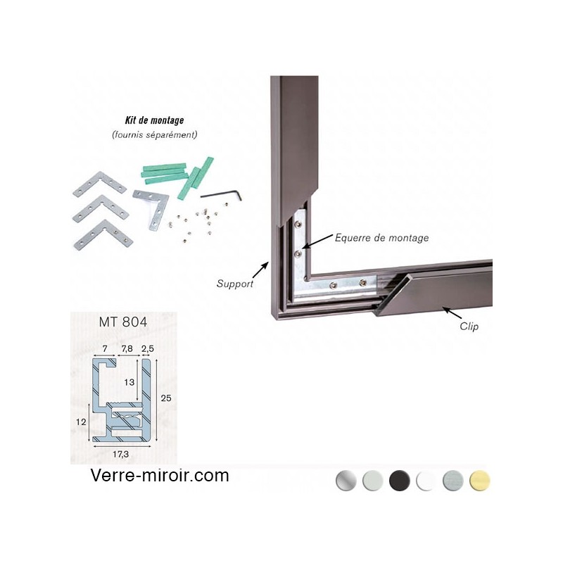 Profil MT804 montage cadre miroir