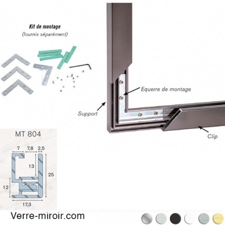 Profil MT804 montage cadre miroir