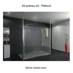 Kit raidisseur de douche poteau sol plafond chromé laiton inox 2