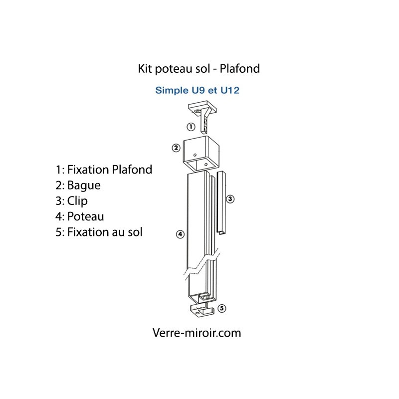 Plan kit raidisseur poteau sol plafond