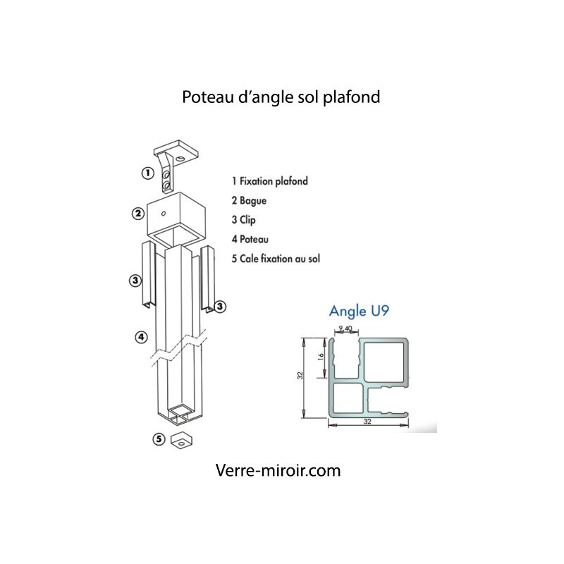 Ki poteau d'angle sol plafond