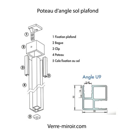 Ki poteau d'angle sol plafond