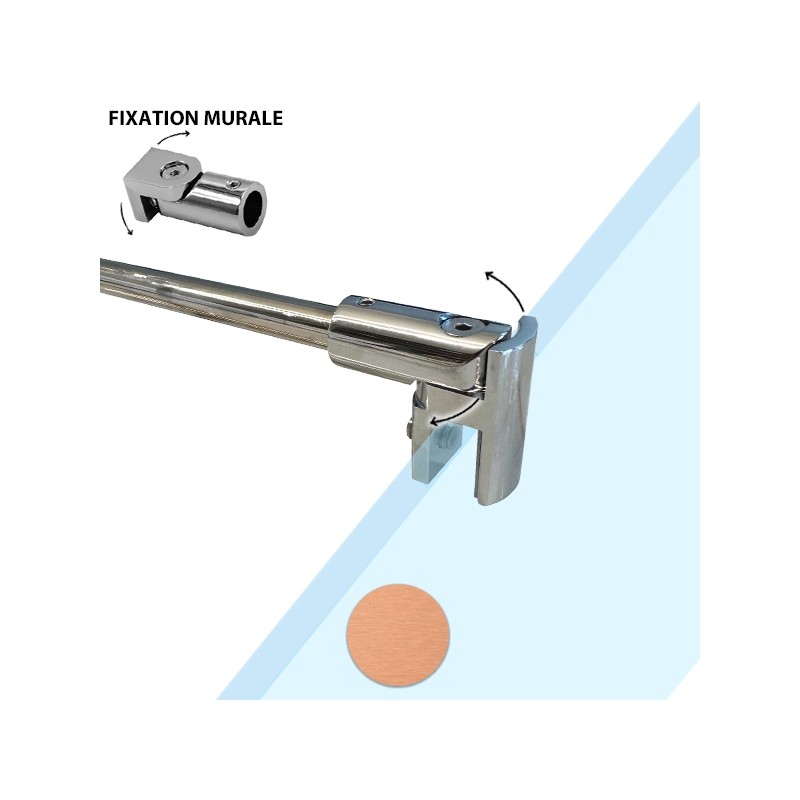 Barre de renfort paroi douche cuivre brossé réglable