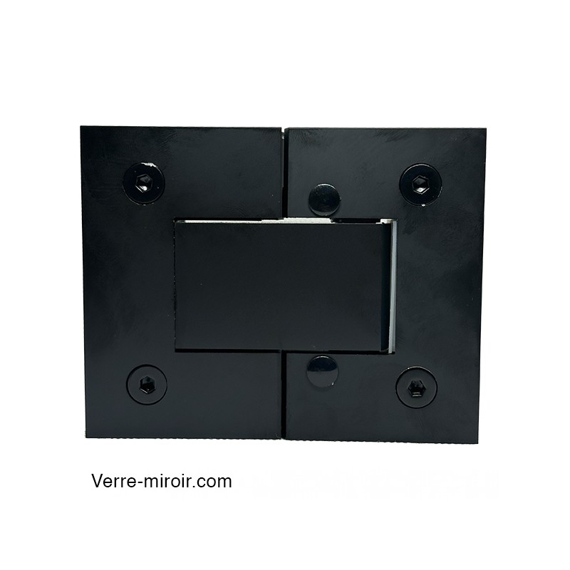 Charnière double noir porte de douche Verre-Verre 180°