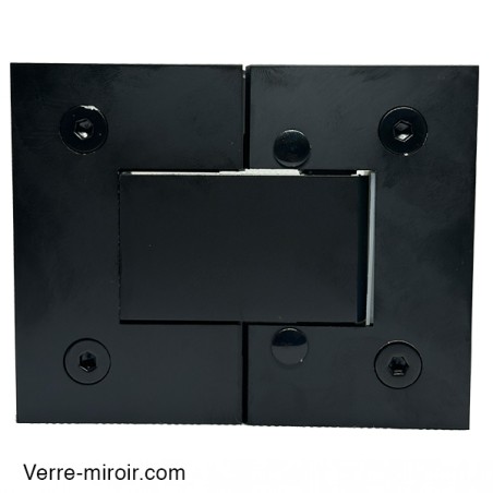 Charnière double noir porte de douche Verre-Verre 180°