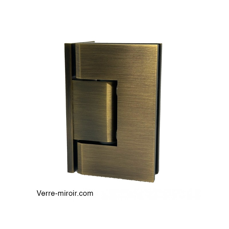 Charnière antique laiton pour porte de douche en Verre-Mur 90°