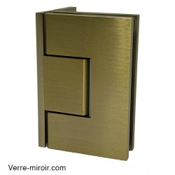 Charnière de douche bronze brossé pour porte en verre