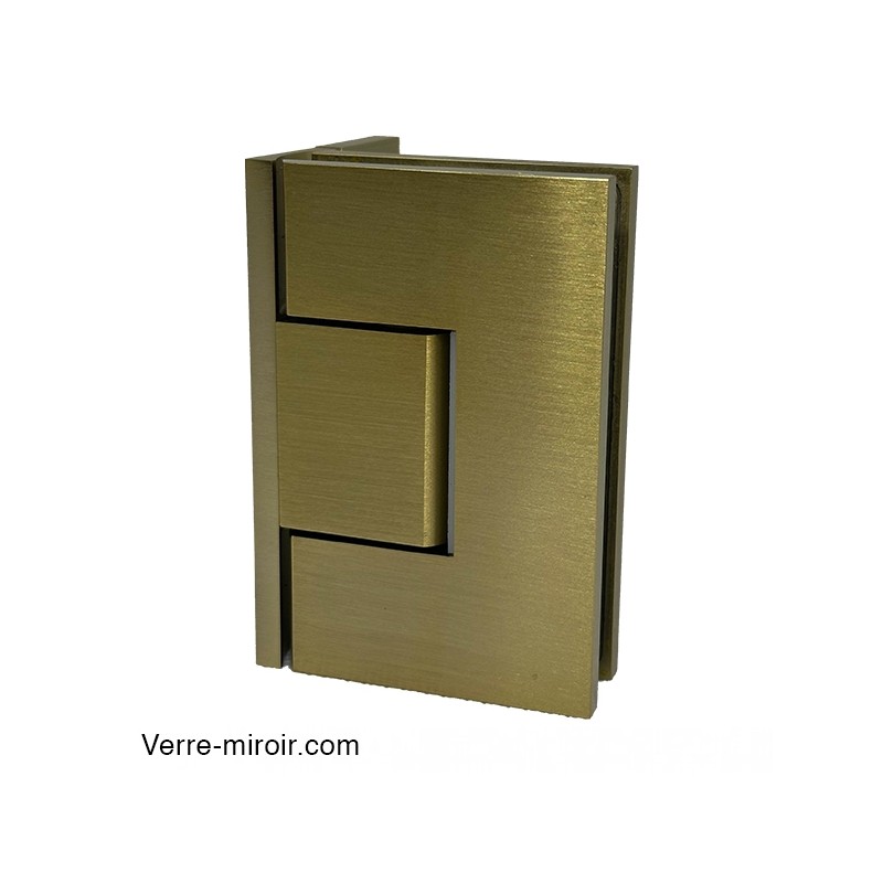 Charnière de douche bronze brossé pour porte en verre