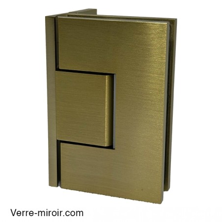 Charnière de douche bronze brossé pour porte en verre