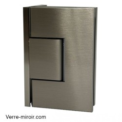 Charnière de douche inox brossé pour porte en verre
