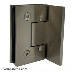 Charnière de douche inox brossé pour porte en verre 2