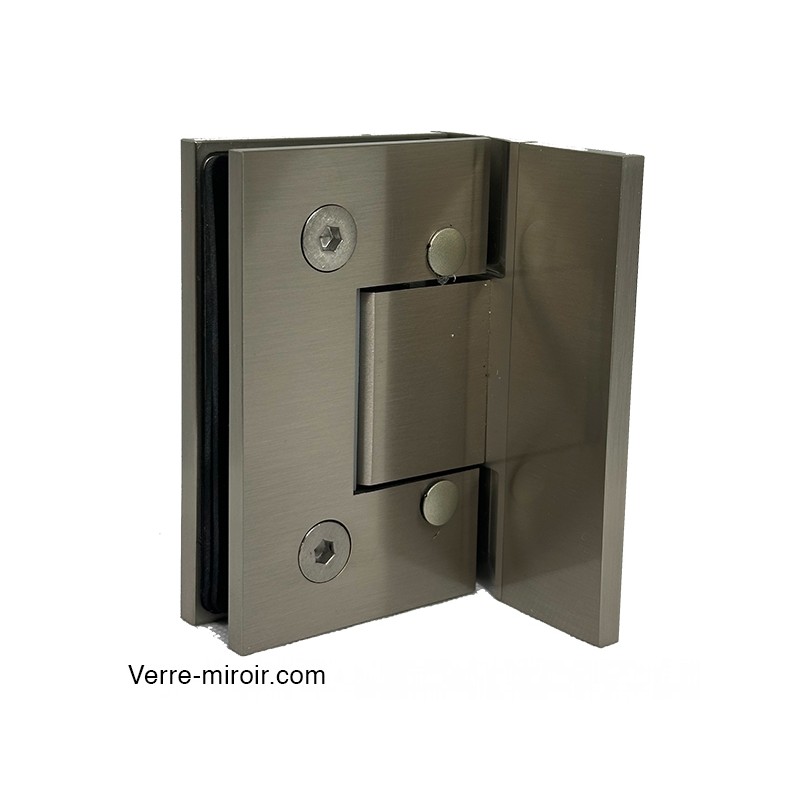 Charnière de Douche Inox Brossé Porte en verre Réglable vue arrière 