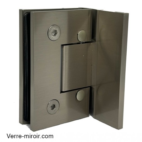 Charnière de Douche Inox Brossé Porte en verre Réglable vue arrière 