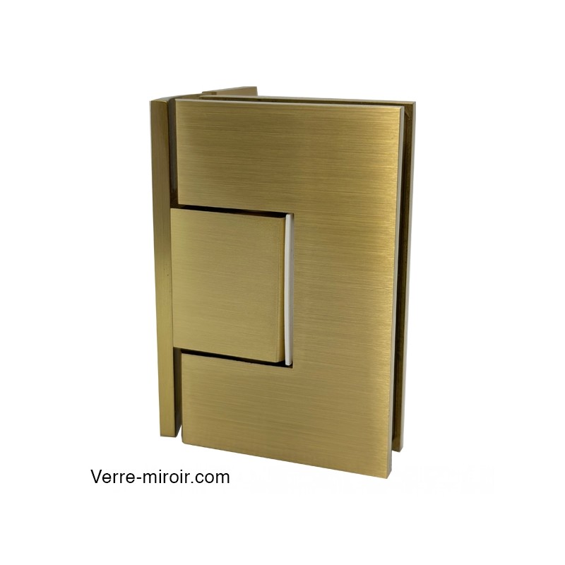 Charnière de Douche Laiton Brossé Porte en Verre Réglable