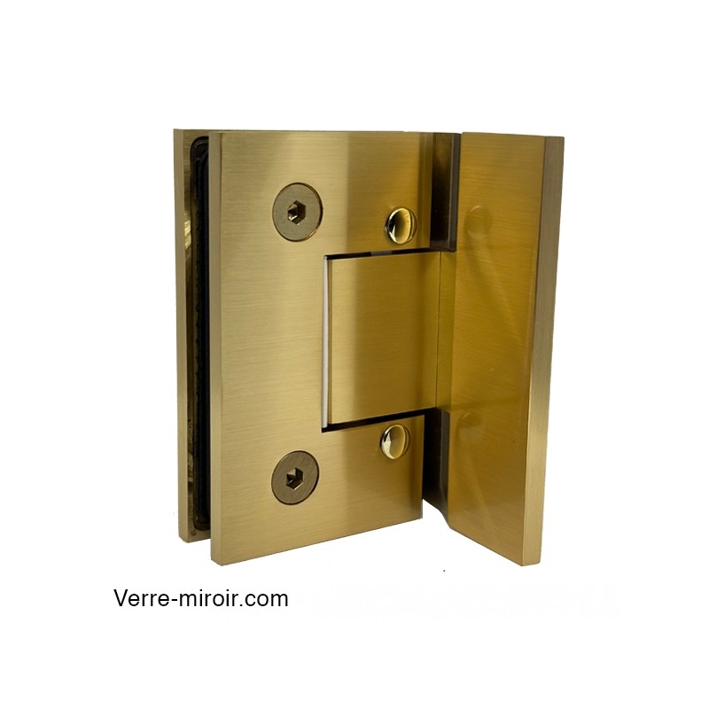 Charnière de Douche Laiton Brossé Porte en verre Réglable vue arrière 