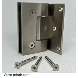 Charnière inox brossé porte de douche Verre-Mur 90° 2