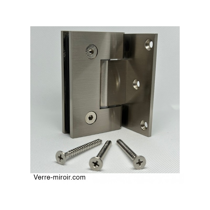 Charnière porte de douche inox brossé vue arrière